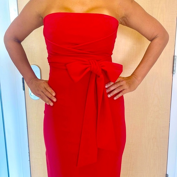 Lulu’s Classy Red Strapless Form Fitted Maxi Dress - Picture 7 of 10
